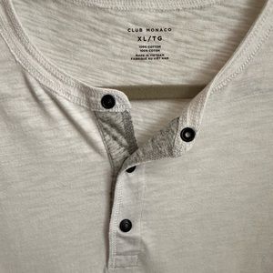 Club Monaco XL men’s cotton long sleeve white henley